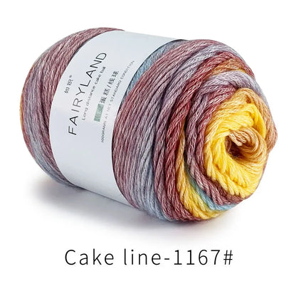 Fil à gâteau dégradé pour tricoter à la main, fil coloré au Crochet, Section moyenne et épaisse, fil arc-en-ciel en laine de coton teint, 100 g/pièce