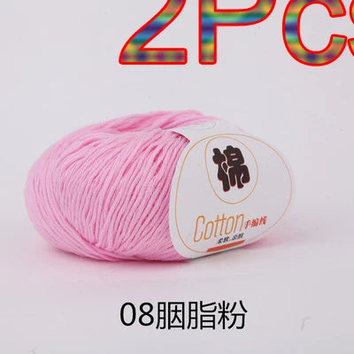 Fil à tricoter doux 100% coton, 2 pièces, fil au Crochet pour tricot, pull, couverture, gants, chapeau, écharpe, crochet, sac amigurumi, pantoufle