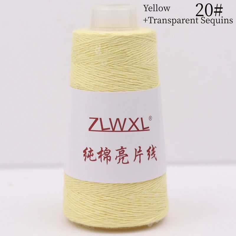   Блэк – fil de coton à paillettes, 100g, 800M, 3mm, décoration tricotée, crochet à la main, tricot jaune