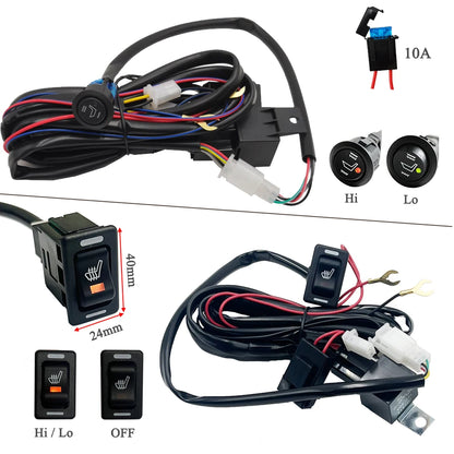 Kit de chauffage de siège de voiture intégré, coussin chauffant en fil d'alliage, trou de ventilation, interrupteur de commande recyclable, 2 sièges, 12V, 100W, universel