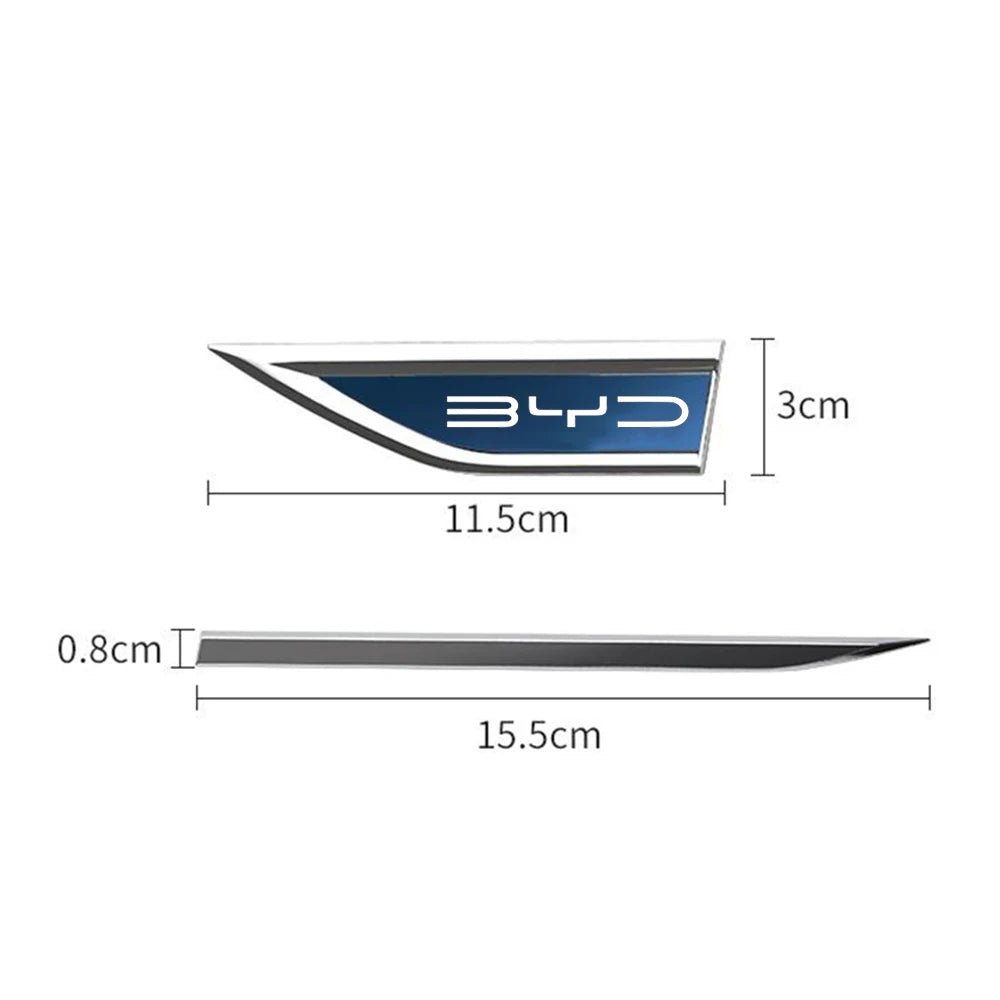 Badge de lame latérale de garde-boue de porte automobile, 2 pièces, autocollant de carrosserie de voiture pour BYD Tang F3 E6 Atto 3 Yuan Plus Song Max F0 G3 I3 Ea1 Dmi 2din G6