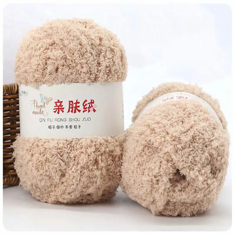 Fil Chenille doux et fin en velours de corail, 50g/paquet, fils de serviette pour tricoter, fil au Crochet, tricot à la main, poupées de bricolage