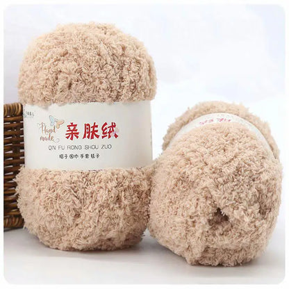 Fil Chenille doux et fin en velours de corail, 50g/paquet, fils de serviette pour tricoter, fil au Crochet, tricot à la main, poupées de bricolage