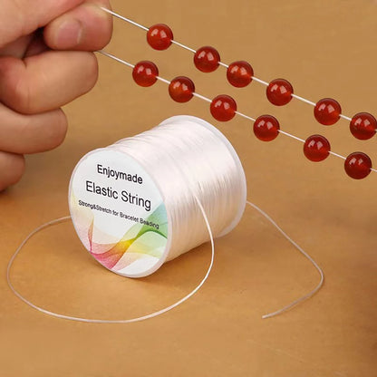 Cordon de Bracelet élastique Transparent, 2 pièces, pour la fabrication de bijoux et de colliers, pour fil à coudre