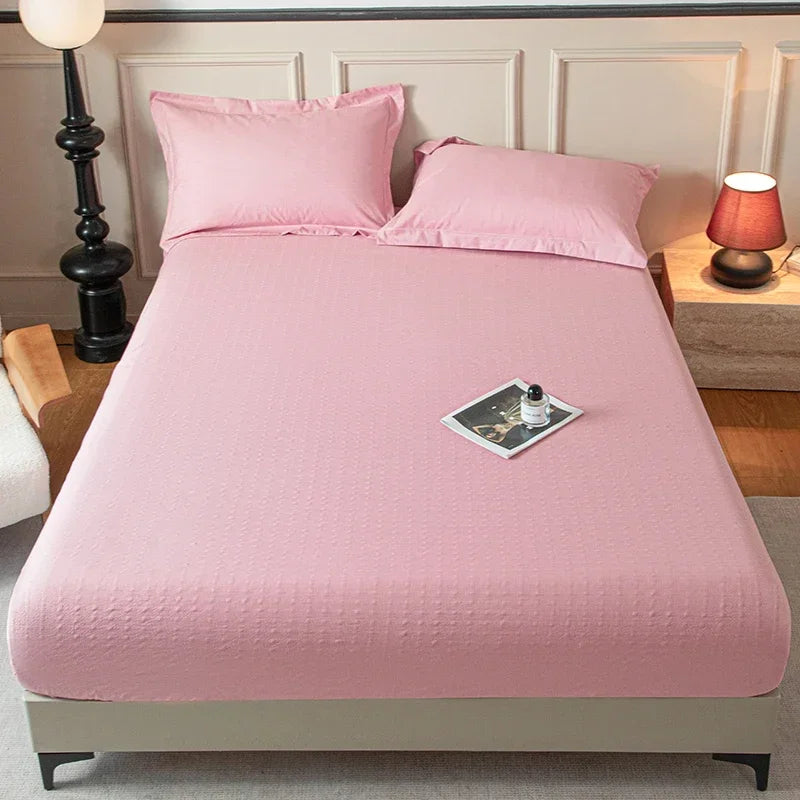 Housse de matelas unie douce pour la maison, drap-housse avec bande élastique pour lit simple, double, king, queen 90/120/150/180/200CM
