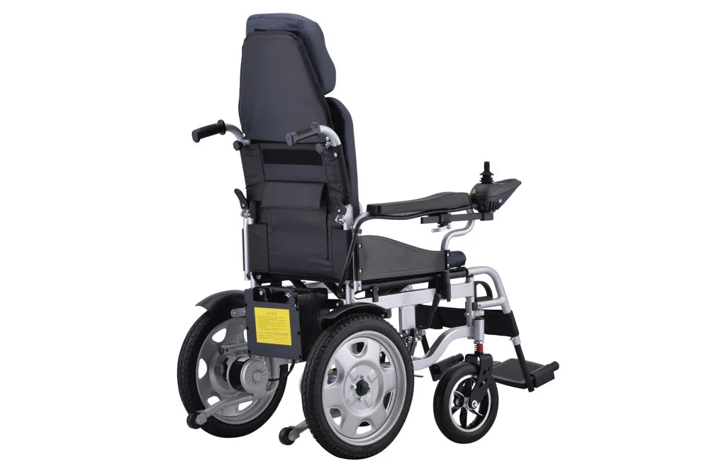 Fauteuil roulant électrique inclinable avec dossier haut, chaise plate allongée avec roulettes pour désactionner 50112-L036