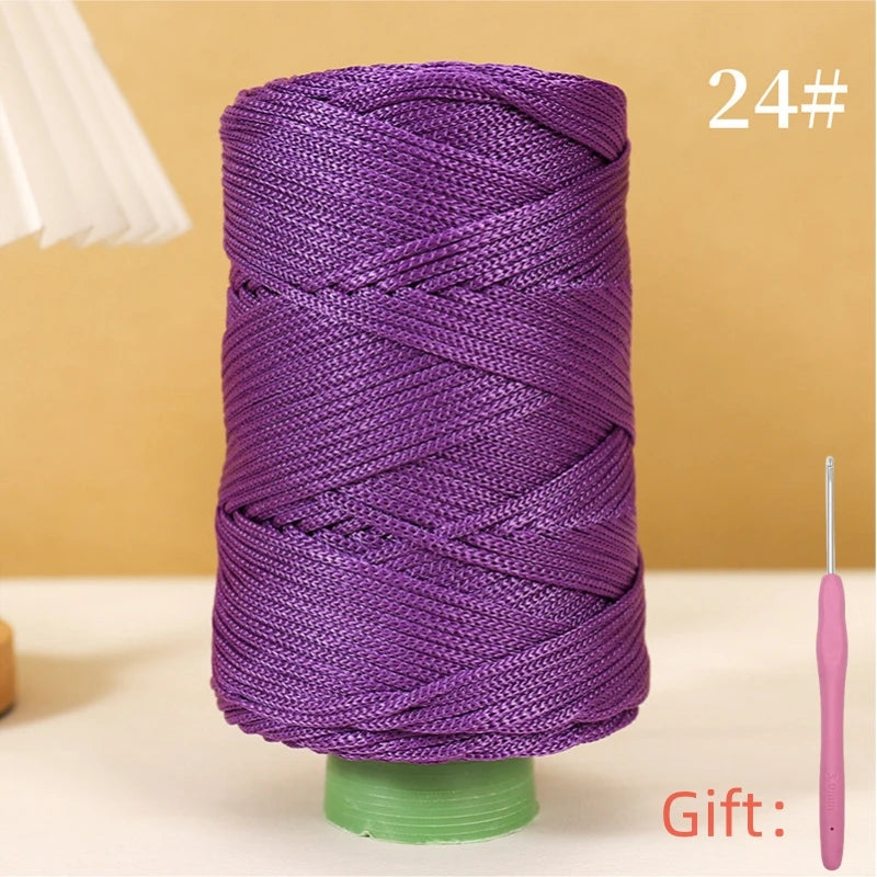 Corde légère au crochet, 250g, 3mm, fil creux cool au crochet, chapeau de soleil d'été, tricot à la main, fils épais, sac, coussin de chapeau