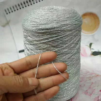 Modules de fil métallique en laine de coton doré et argenté, fil au crochet, paillettes, tissé à la main, sac artisanal, coloré, unique, boule de 50g, livraison gratuite