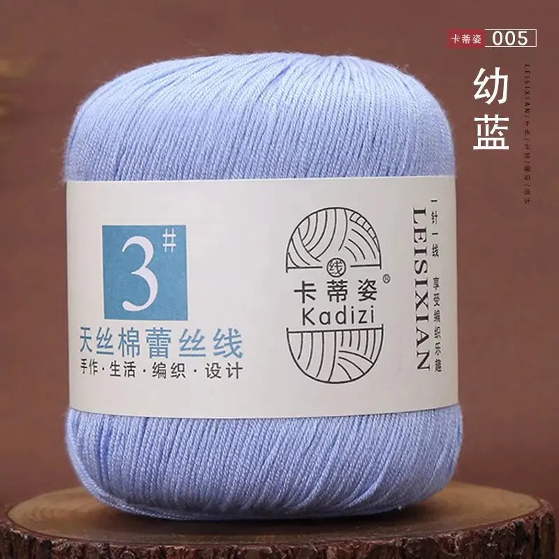 Fils de dentelle en coton mercerisé, fils de dentelle au crochet, broderie à la main, artisanat d'art, couvertures de bricolage, écharpe et pull, taille 3, # 100%