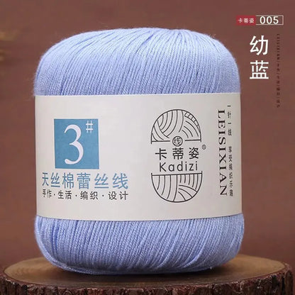 Fils de dentelle en coton mercerisé, fils de dentelle au crochet, broderie à la main, artisanat d'art, couvertures de bricolage, écharpe et pull, taille 3, # 100%