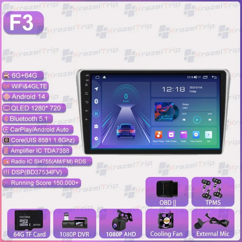 FYT 7862s 8 Core Carplay Android Auto autoradio pour Toyota Avensis T25 2002 2003 2004 2005 2006 2007 2008 Autoradio 4G DSP QLED