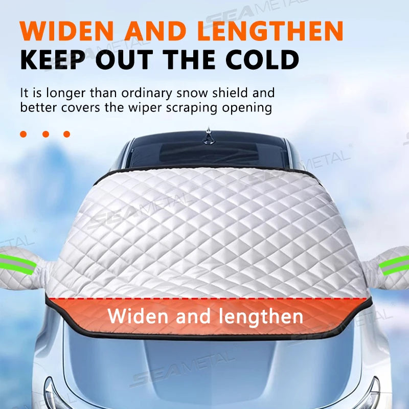 SEAMETAL épaissir pare-brise de voiture bouclier de neige 5 aimants grande taille Protection complète fenêtre avant couverture de neige coupe-vent Anti couverture de glace