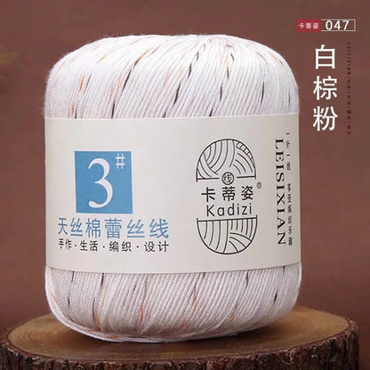 Fils de dentelle en coton mercerisé, fils de dentelle au crochet, broderie à la main, artisanat d'art, couvertures de bricolage, écharpe et pull, taille 3, # 100%