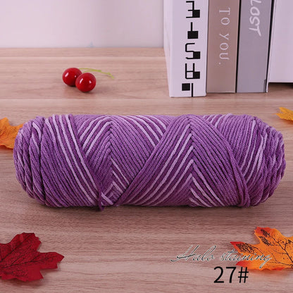Pull auto-tissé en coton au lait teint à 5 brins, écharpe, couverture moyenne épaisse, fil au Crochet tissé fait à la main, 300g