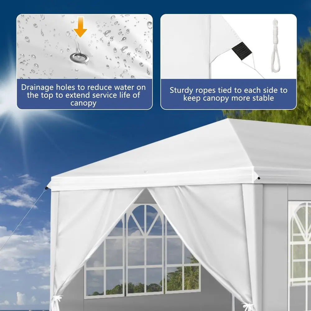 Tonnelle instantanée Ez Pop 10x30 pieds, tente portable avec 8 parois latérales pour événements extérieurs, fêtes, mariages, anniversaires, remises de diplômes
