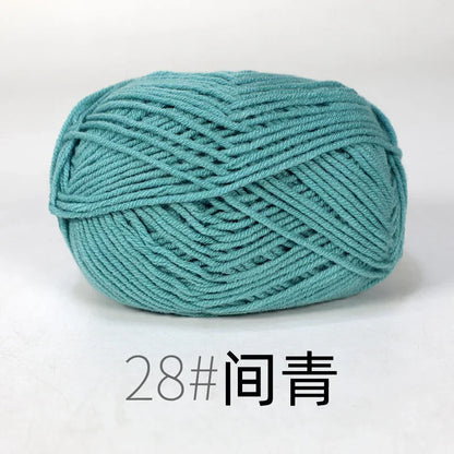 Fil de Lanas teint en coton au lait, 86 couleurs, 4 plis, pour bébé, chapeau, écharpe, pull, poupées, artisanat fait à la main