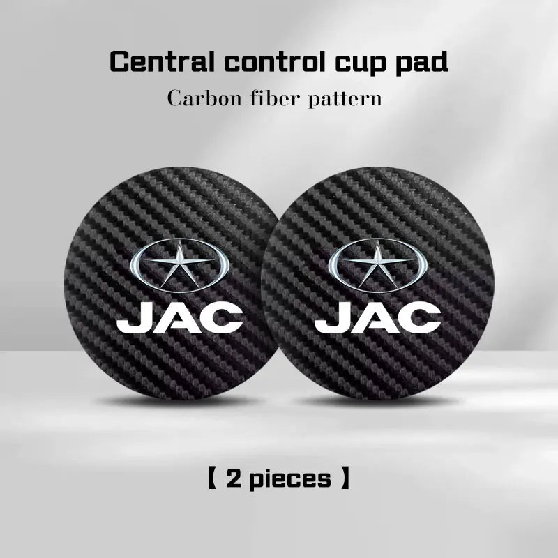 Tapis de dessous de verre de voiture en Fiber de carbone, pour JAC S2 J3 Board JS2 S3 JS3 J2 S5 T8 affiner J5 J6 J7 J4, coussin de tasse d'eau, accessoire antidérapant