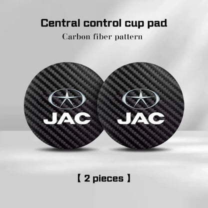 Tapis de dessous de verre de voiture en Fiber de carbone, pour JAC S2 J3 Board JS2 S3 JS3 J2 S5 T8 affiner J5 J6 J7 J4, coussin de tasse d'eau, accessoire antidérapant