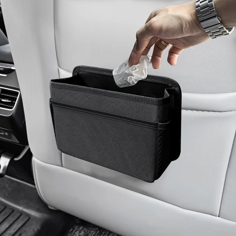Boîte de rangement suspendue latérale de porte, poubelle de voiture, boîte de rangement de siège de voiture, sac de rangement arrière de voiture, accessoires de produits d'intérieur de voiture