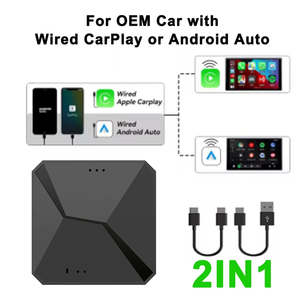 Android 13 TV Box Smart CarPlay Ai Box Wifi sans fil Android Auto magasin de jeu intégré pour voitures CarPlay OEM YouTube Netflix