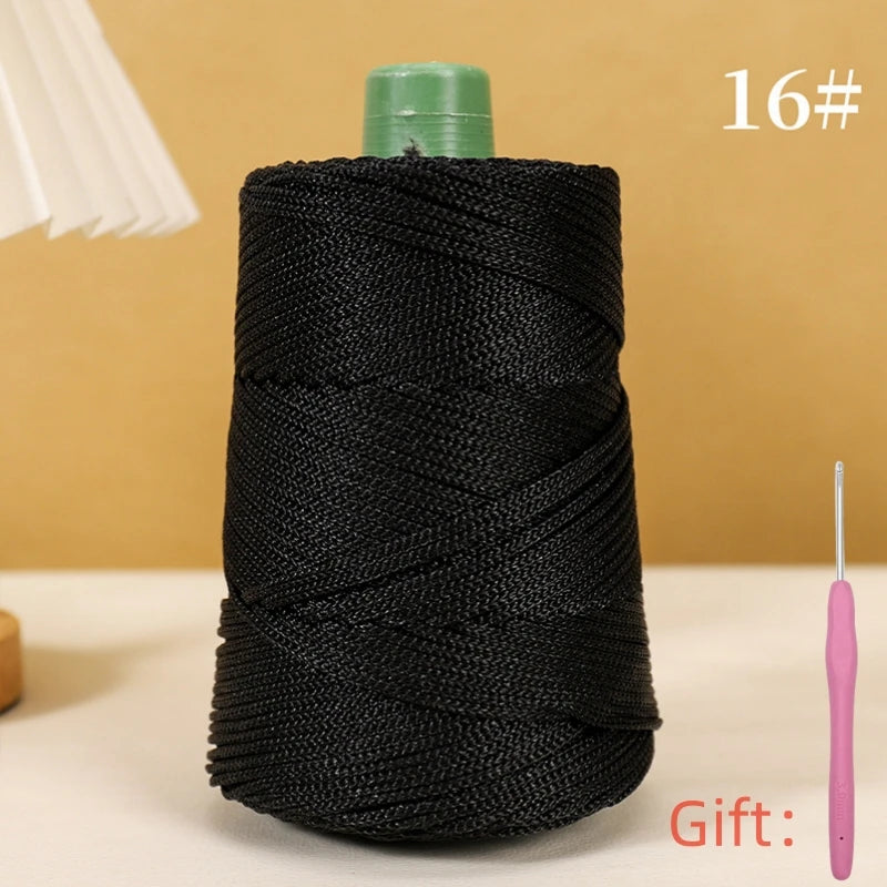 Corde légère au crochet, 250g, 3mm, fil creux cool au crochet, chapeau de soleil d'été, tricot à la main, fils épais, sac, coussin de chapeau