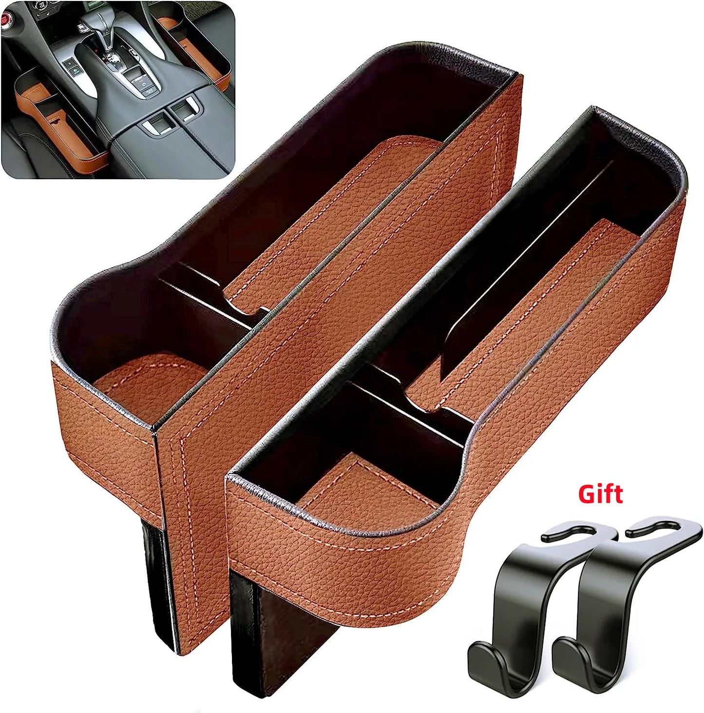 Gestionnaire multifonctionnel de remplissage d'écart de siège de voiture, cuir, boîte de rangement, accessoires automobiles