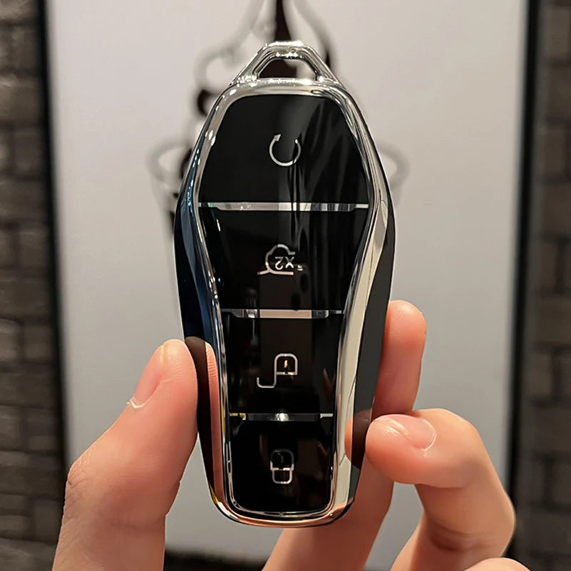 Étui pour clé de voiture en TPU à 4 boutons, housse de protection pour télécommande BYD Atto 3 Han EV Dolphin, accessoires automobiles