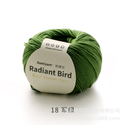 Fil de coton pur 100% biologique, fil pour bébé 50g pour tricoter, crochet et artisanat, crochet tissé à la main, pull, chapeau, fil d'écharpe