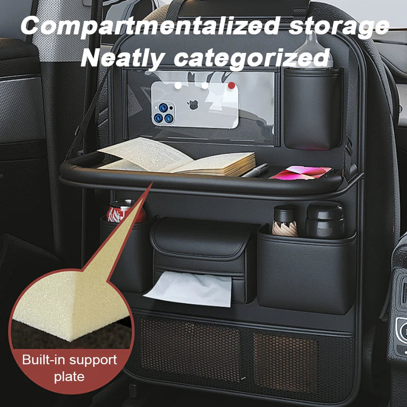 SEAMETAL – organisateur de dossier de siège de voiture, sac de rangement de siège arrière de voiture avec plateau de Table pliable, support de tablette, boîte à mouchoirs, accessoires de voiture