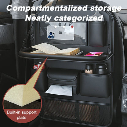 SEAMETAL – organisateur de dossier de siège de voiture, sac de rangement de siège arrière de voiture avec plateau de Table pliable, support de tablette, boîte à mouchoirs, accessoires de voiture