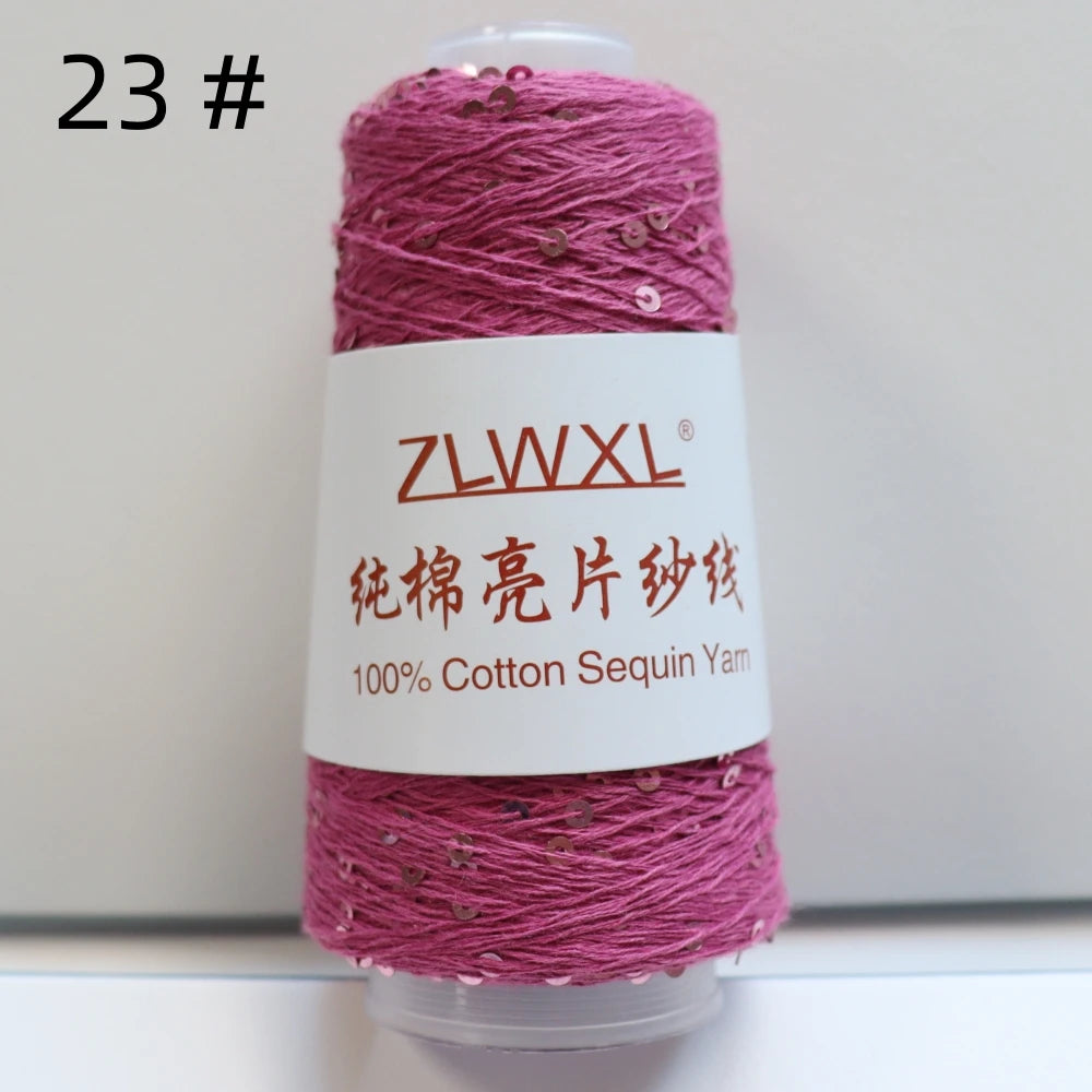   Блэк – fil de coton à paillettes, 100g, 800M, 3mm, décoration tricotée, crochet à la main, tricot jaune