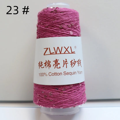   Блэк – fil de coton à paillettes, 100g, 800M, 3mm, décoration tricotée, crochet à la main, tricot jaune
