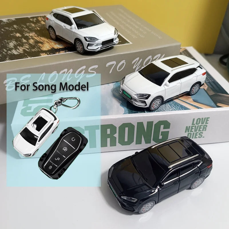 Pour BYD Song modèle de voiture pour BYD Song Plus Atto 3 Han EV Tang DM Qin joint dauphin télécommande voiture porte-clés couverture porte-clés accessoires