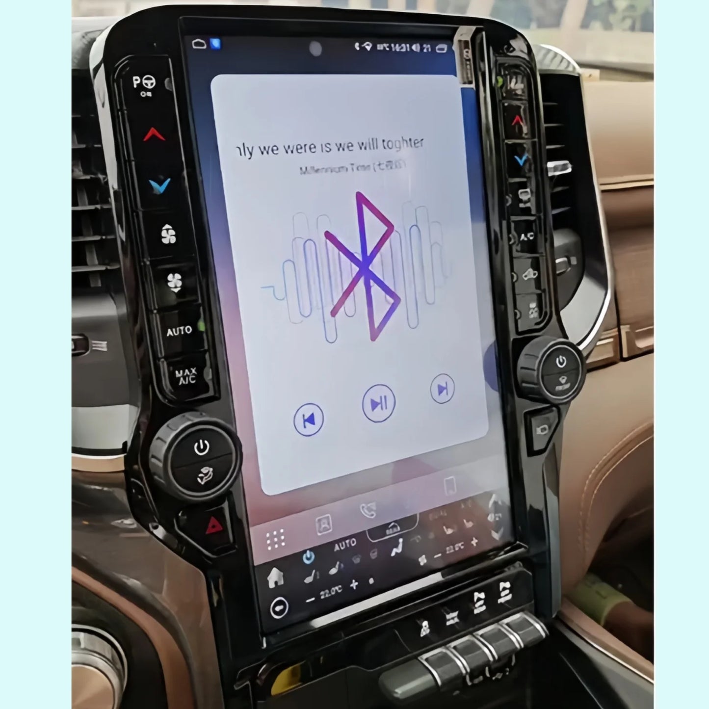 Radio de Navigation stéréo avec écran Big Toch, pour Dodge Ram 2019 – 2023, lecteur vidéo multimédia Android, sans fil, Carplay Head Uint Auto