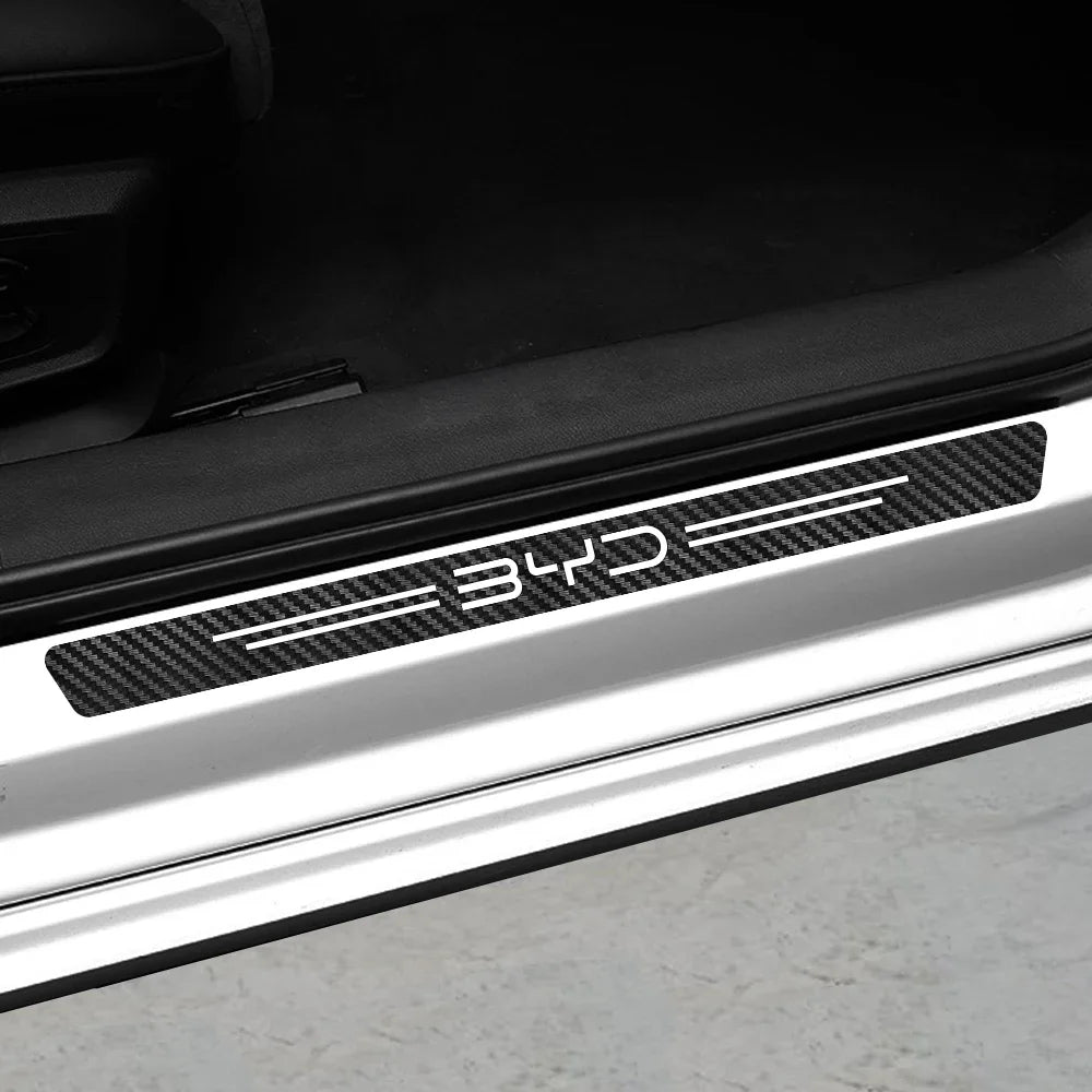 Autocollant de protection de seuil de voiture, 4 pièces, accessoires de voiture pour BYD F3 E6 Yuan Plus Atto F0 G3 I3 Ea1 Song Max Tang Dmi