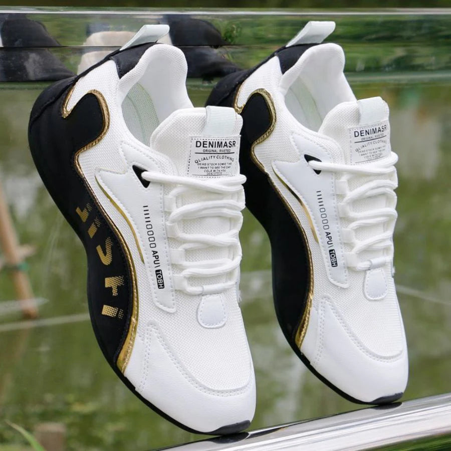 Une paire de chaussures d'entraînement respirantes pour hommes avec lacets, confortables et légères, adaptées au sport, aux activités de plein air, aux déplacements quotidiens et à un usage décontracté, chaussures d'