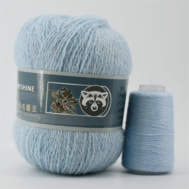 Fil de fourrure de vison pour fils pour tricoter et Crochet, fil de t-shirt en dentelle à 2 plis pour tricoter à la main, couture, 1 écheveau 340 M 50 + 20g