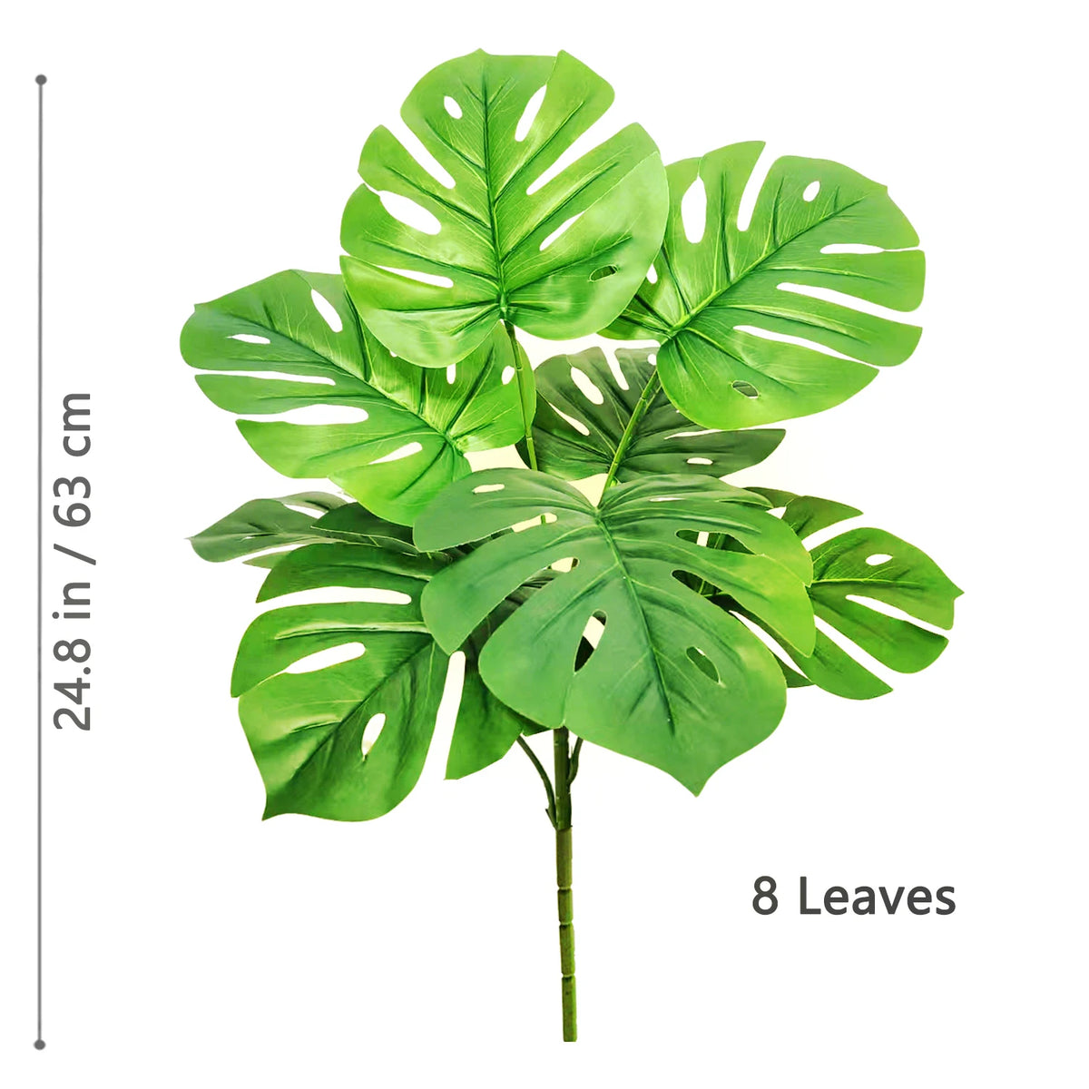 ورقة Monstera اصطناعية بلاستيكية، نبات مزيف للزينة بوعاء، مناسبة لديكور المنزل، 60-100 سم