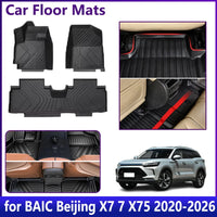 Tapis de sol de voiture LHD pour BAIC Beijing X7, Accessoires 7 X75 2020-2026 2023 2024, imperméables, en cuir, TPE