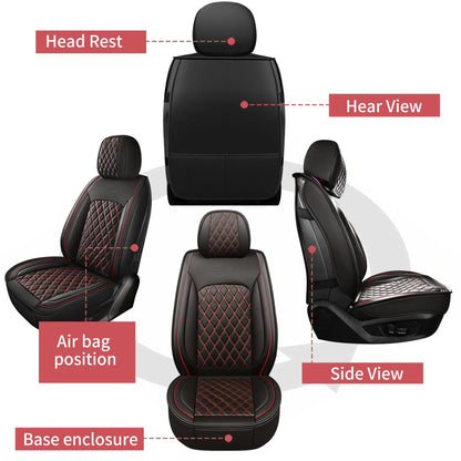 5 pièces housse de siège de voiture en cuir protecteur siège imperméable housses de siège automobile ensembles complets respirant ajustement universel couverture de sièges complets