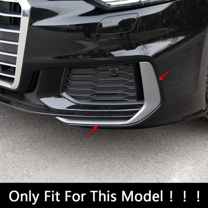 Autocollants de décoration pour phares antibrouillard avant de voiture, pour Audi A6 C8 19-21, couverture de cadre ABS chromé, accessoires extérieurs automobiles