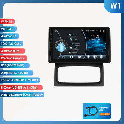 Hizpo-Autoradio Android, Navigation GPS, CarPlay, Stéréo, Unité principale, RDS, 4G, Limitation de l'autoradio, 2 Din, Renault Clio 2, 2000 - 2012