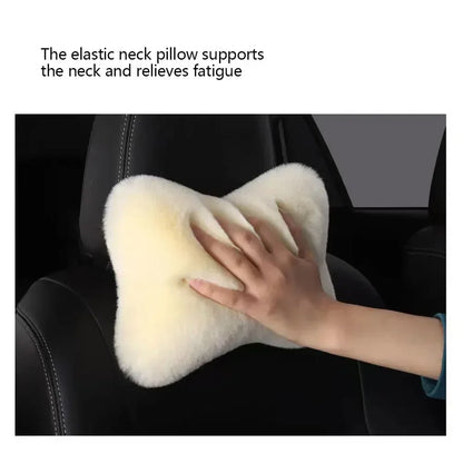 Appui-tête de cou de voiture d'hiver, oreiller doux pour siège de voiture, oreiller respirant en peluche, Support de tête et de cou, oreiller de sommeil, accessoires de voiture
