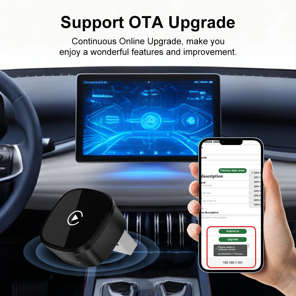 Adaptateur Auto CarPlay/Android sans fil, Plug and Play, pour VW, Toyota, Nissan, Ford Benz, filaire vers sans fil, pour voitures filaires OEM, nouveauté 2026
