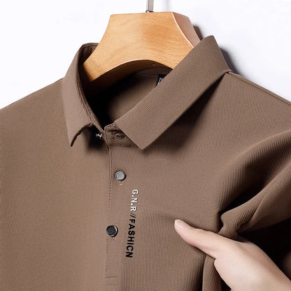 Polo à manches courtes pour hommes, couleur unie, respirant, confortable, élastique, nouvel arrivage, Style Business décontracté