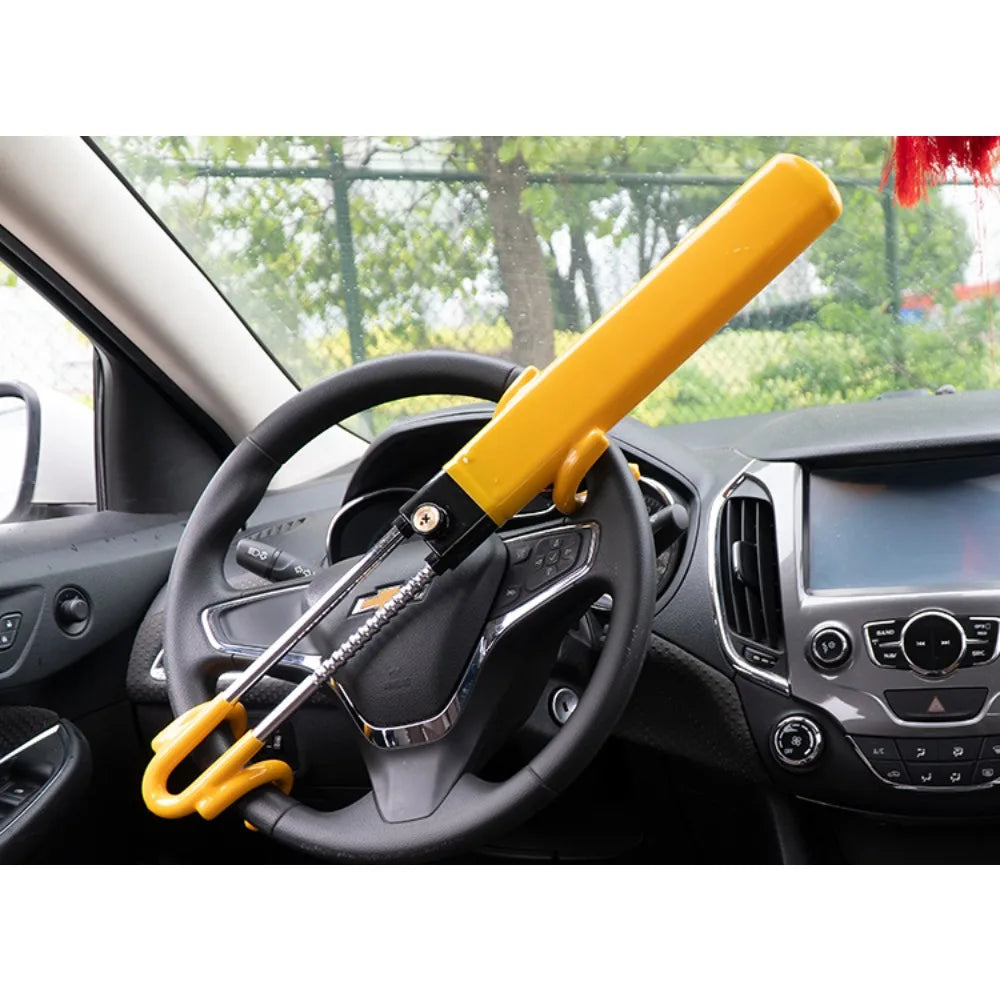 Verrou de volant à double crochet, antivol en forme de U, pour voiture, réglable, rétractable, multifonction, sécurité automobile