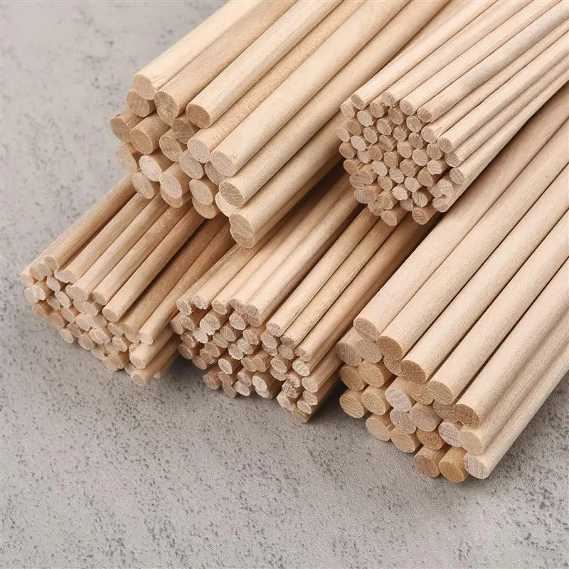 Bâton rond en bois pour l'artisanat, sucettes glacées alimentaires et fabrication de modèles de cheville, bricolage de chevilles durables, modèle de construction, outil de travail du bois