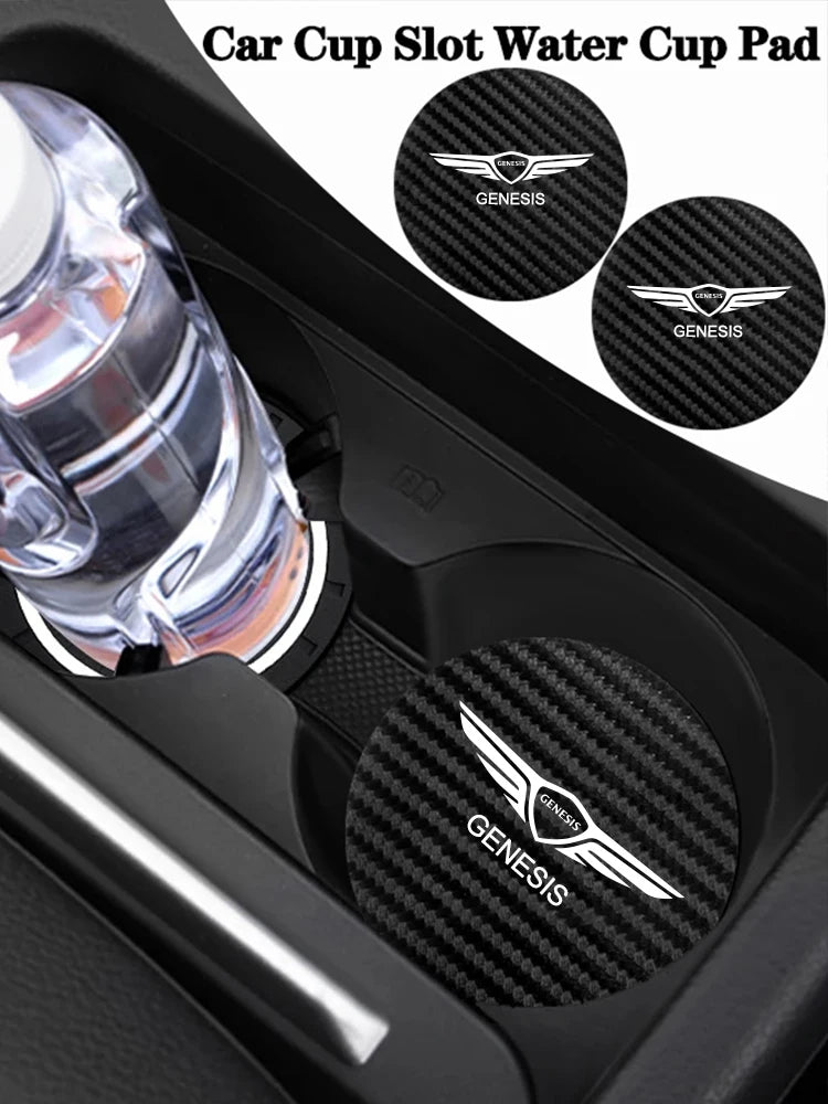 Dessous de verre antidérapant pour voiture, 2 pièces, tasse d'eau, accessoires automobiles pour Genesis G80 GV70 GV80 GV60 G70 Essentia Neolun G90 GV90 X