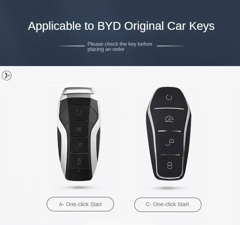 Étui pour clé pour BYD Song Plus Atto 3 Han EV Tang DM Qin joint dauphin cuir métal porte-clés à distance porte-clés accessoires de voiture