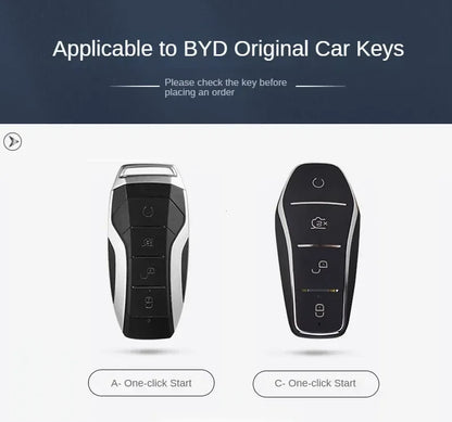 Étui pour clé pour BYD Song Plus Atto 3 Han EV Tang DM Qin joint dauphin cuir métal porte-clés à distance porte-clés accessoires de voiture